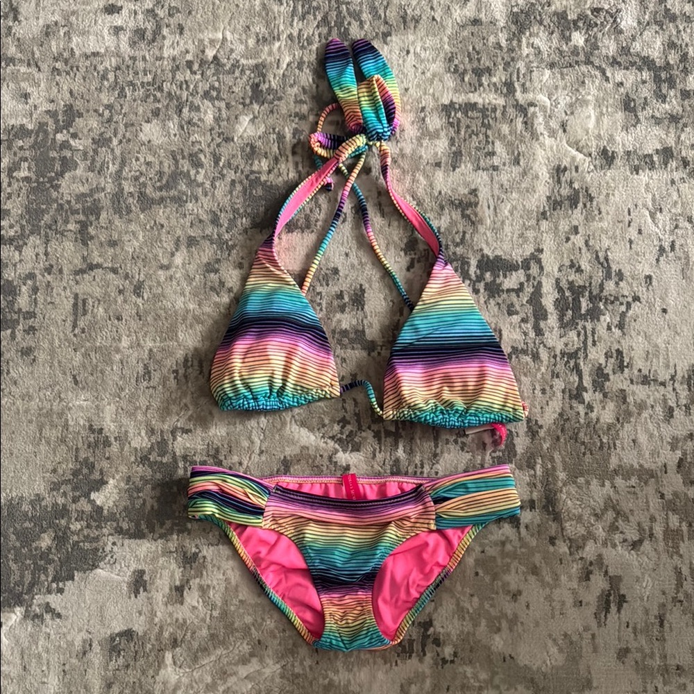 Victoria's Secret Multicolor Striped Bikini Bottom